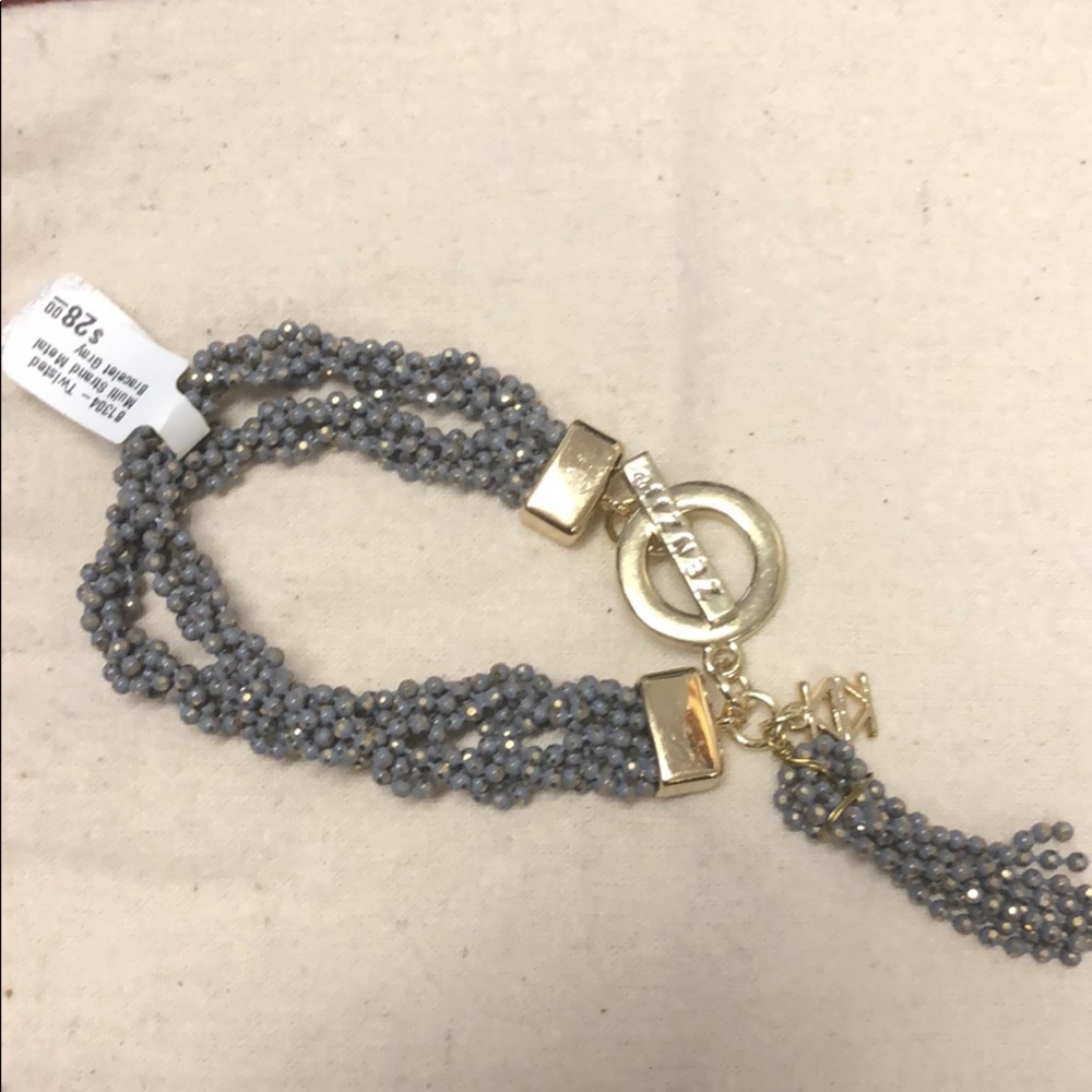 Grey & gold beaded bracelet